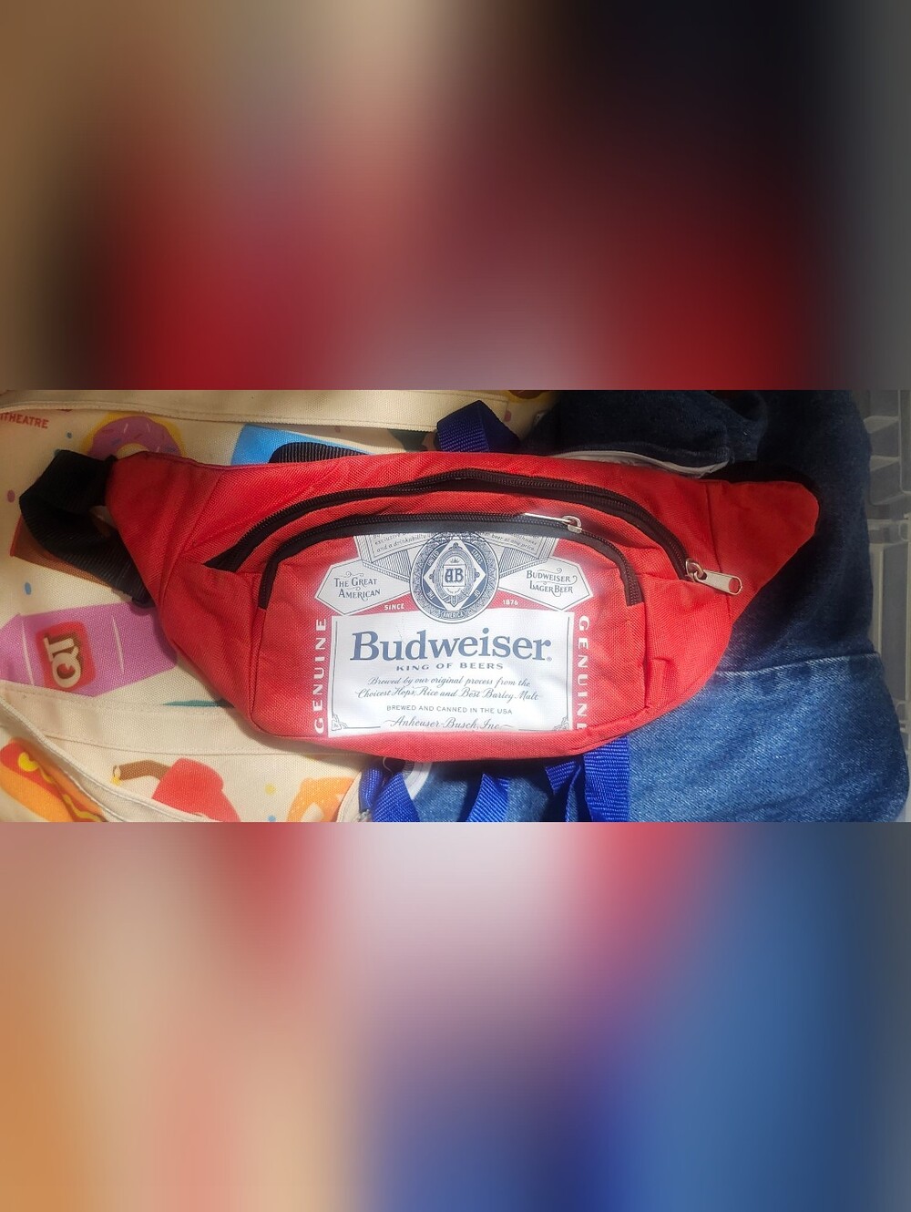 Budweiser Insulated Fanny Pack Waist Bag EUC Gag Gift Beer Memorabilia